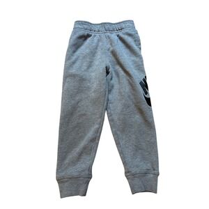 Nike Jogger Sweatpants Kids Gray Excellent Fleece Graphic Logo SIZE 4T‎